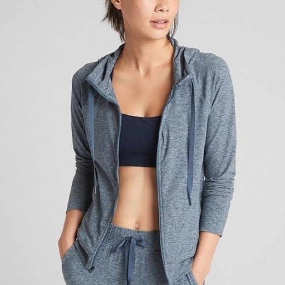 GAPFIT Brushed Tech Jersey Full-Zip Hoodie - Picture 1 of 4